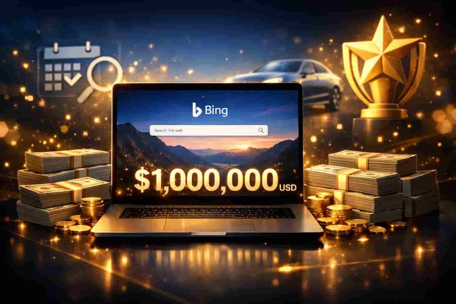 Microsoft Rewards Total Prize Drop 2026 $1 Million Cash Prize on Laptop Screen