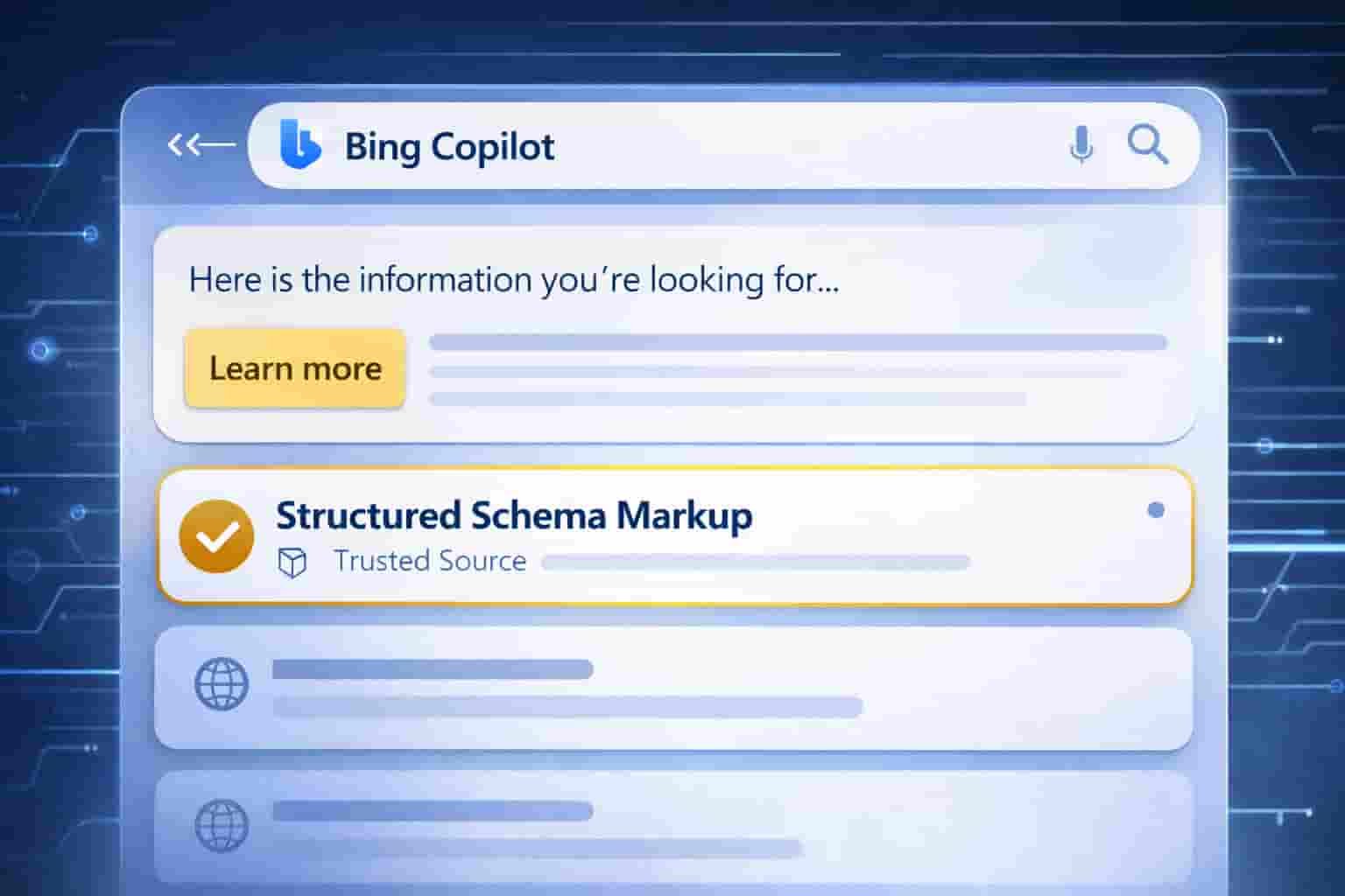 Bing Copilot AI Search Results showing SchemaExpertify Structured Data for Microsoft Rewards Total Prize Drop 2026